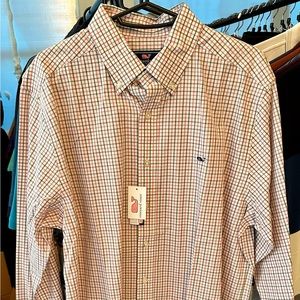Vineyard Vines Albalone Tattersall Bahama Breeze Large Mens Pink/White/Green NWT